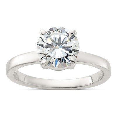 Sterling Silver CZ Engagement Ring