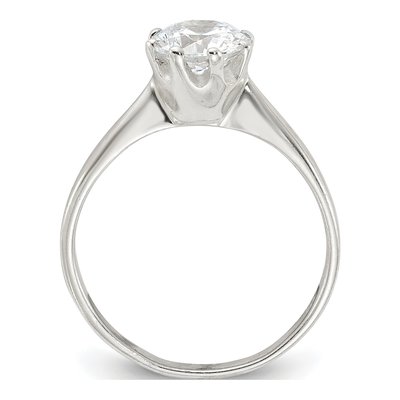 Sterling Silver CZ Round Engagement Ring – view 3