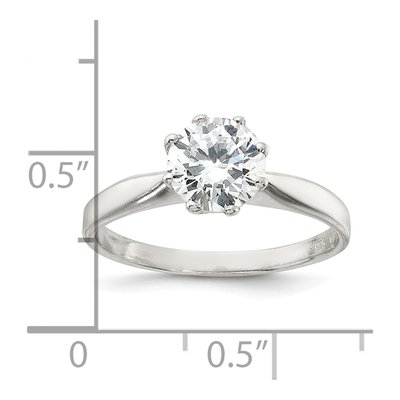 Sterling Silver CZ Round Engagement Ring – view 4