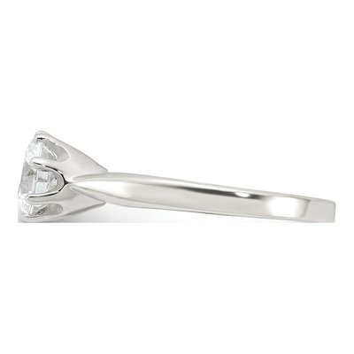 Sterling Silver CZ Round Engagement Ring – view 5