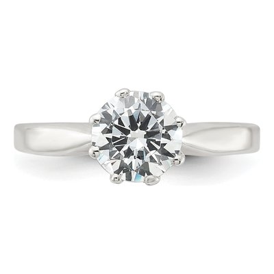 Sterling Silver CZ Round Engagement Ring – view 6