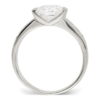 Sterling Silver CZ Square Ring – view 2