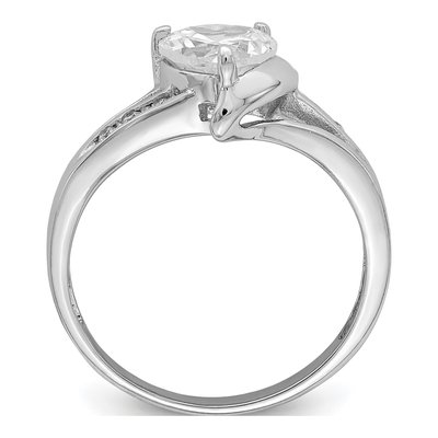 Sterling Silver CZ Heart Ring – view 3