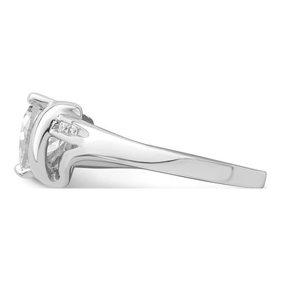 Sterling Silver CZ Heart Ring – view 4