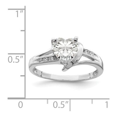 Sterling Silver CZ Heart Ring – view 5