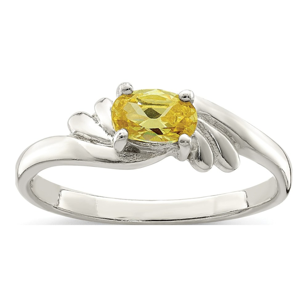 Sterling Silver CZ Oval Ring