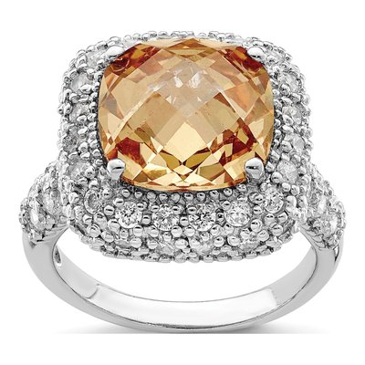 Sterling Silver CZ Clear Ring