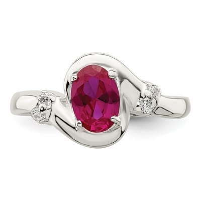 Sterling Silver CZ Oval Ring – view 6