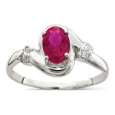 Sterling Silver CZ Oval Ring
