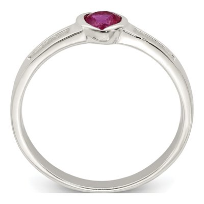 Sterling Silver CZ Heart Ring – view 3