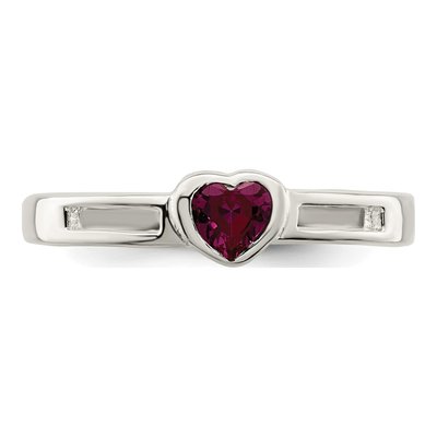 Sterling Silver CZ Heart Ring – view 6