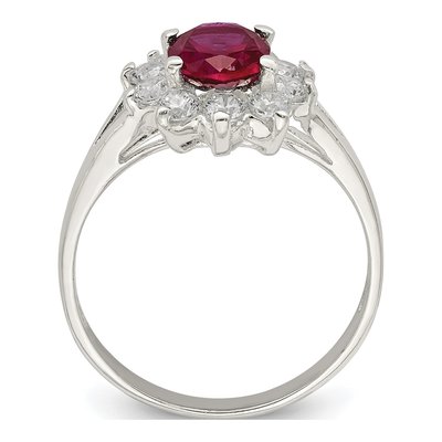 Sterling Silver CZ Oval Cluster Ring – view 3