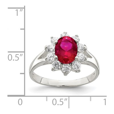 Sterling Silver CZ Oval Cluster Ring – view 4