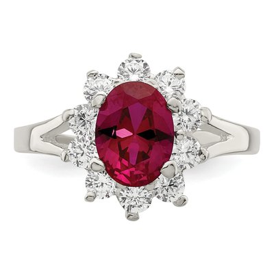 Sterling Silver CZ Oval Cluster Ring – view 6