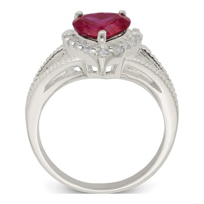 Sterling Silver CZ Heart Ring – view 3