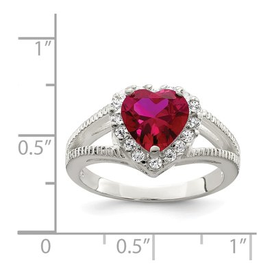 Sterling Silver CZ Heart Ring – view 4