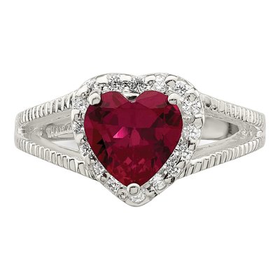 Sterling Silver CZ Heart Ring – view 6