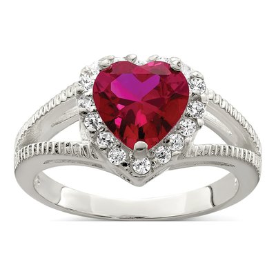 Sterling Silver CZ Heart Ring