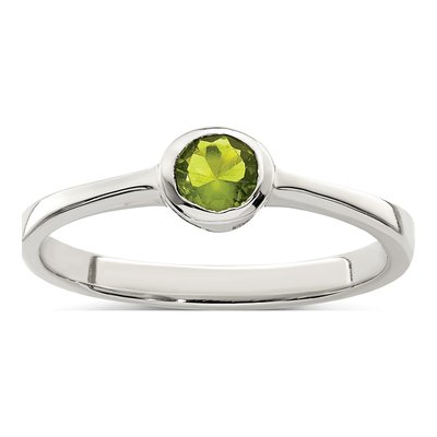 Sterling Silver CZ Bezel Ring