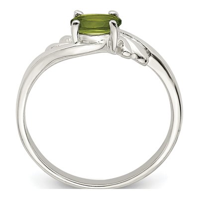 Sterling Silver CZ Lime Oval Ring – view 3