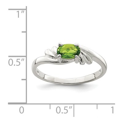 Sterling Silver CZ Lime Oval Ring – view 4