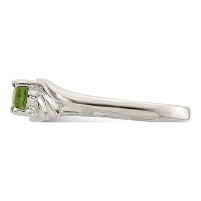 Sterling Silver CZ Lime Oval Ring – view 5