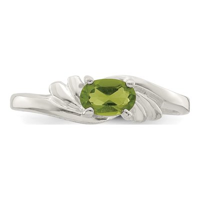 Sterling Silver CZ Lime Oval Ring – view 6