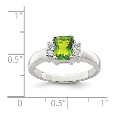 Sterling Silver CZ Lime Ring – view 4