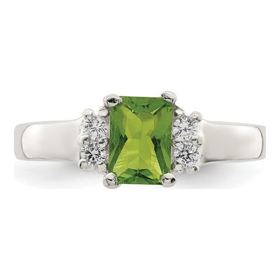 Sterling Silver CZ Lime Ring – view 6