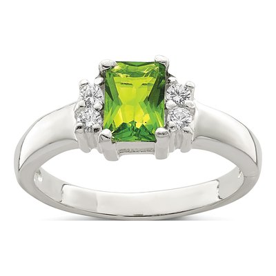 Sterling Silver CZ Lime Ring