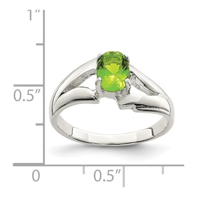 Sterling Silver CZ Lime Oval Ring – view 3