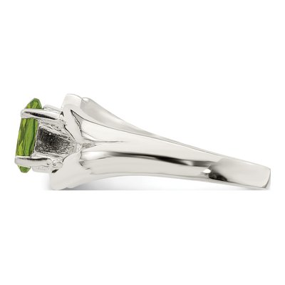 Sterling Silver CZ Lime Oval Ring – view 4