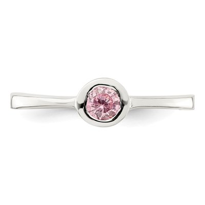 Sterling Silver CZ Bezel Ring – view 6