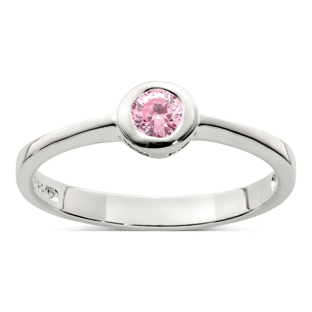 Sterling Silver CZ Bezel Ring