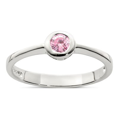 Sterling Silver CZ Bezel Ring