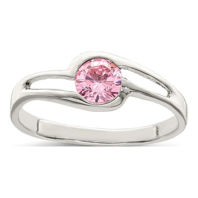 Sterling Silver CZ Bezel Ring