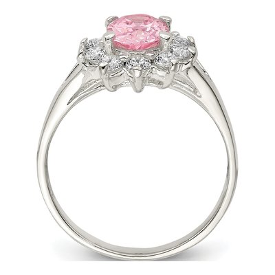Sterling Silver CZ Oval Cluster Ring – view 3