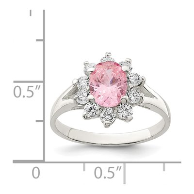Sterling Silver CZ Oval Cluster Ring – view 5