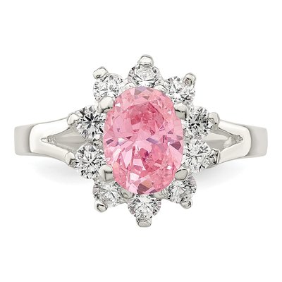 Sterling Silver CZ Oval Cluster Ring – view 6