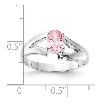 Sterling Silver CZ Oval Ring – view 3