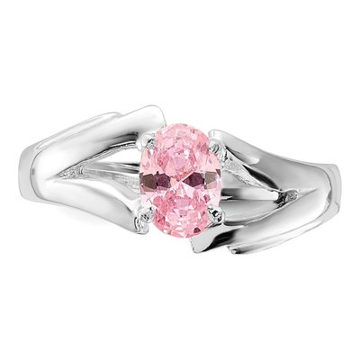 Sterling Silver CZ Oval Ring – view 5