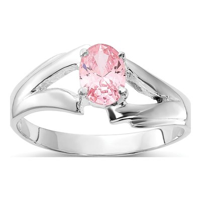 Sterling Silver CZ Oval Ring