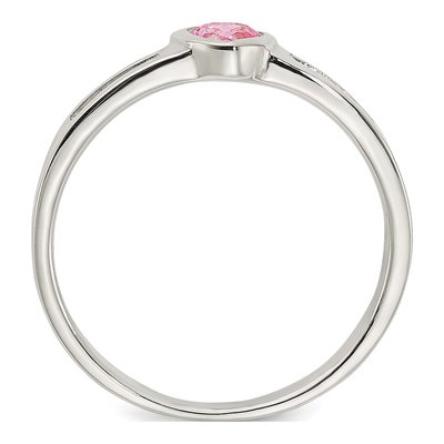 Sterling Silver CZ Heart Ring – view 3