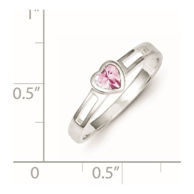 Sterling Silver CZ Heart Ring – view 4