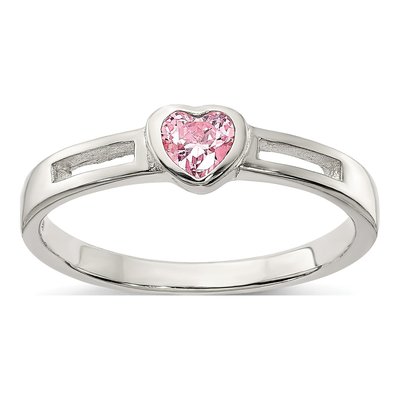Sterling Silver CZ Heart Ring