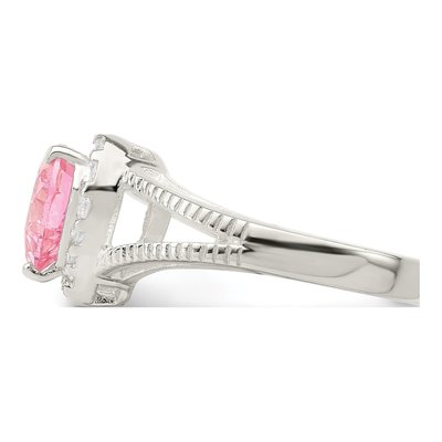 Sterling Silver CZ Heart Ring – view 5