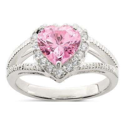 Sterling Silver CZ Heart Ring