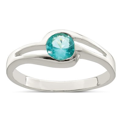 Sterling Silver CZ Bezel Ring