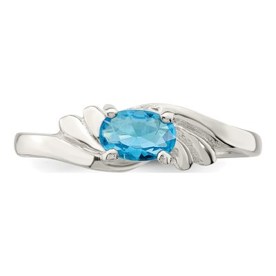 Sterling Silver CZ Oval Ring – view 5