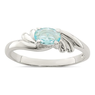 Sterling Silver CZ Oval Ring